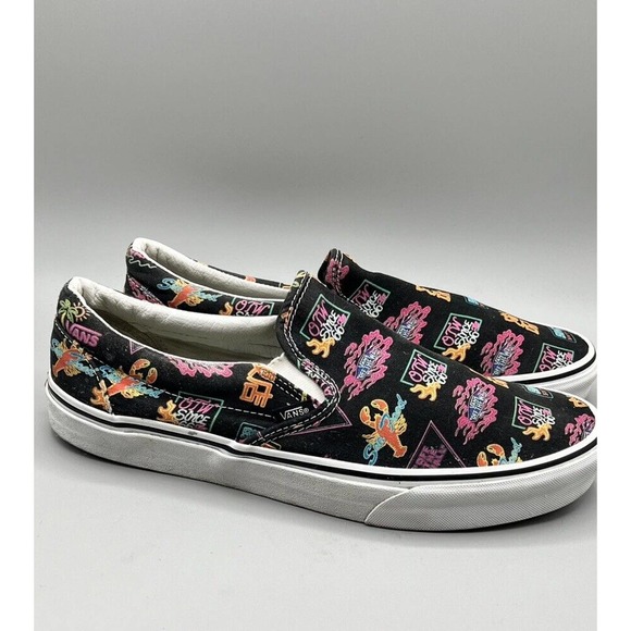 VANS Other - Vans Vault Classic Mens Sz 12 Slip On Shoes Black Market Neon Sign